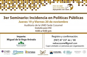 Invitación Seminario Incidencia en Políticas Públicas